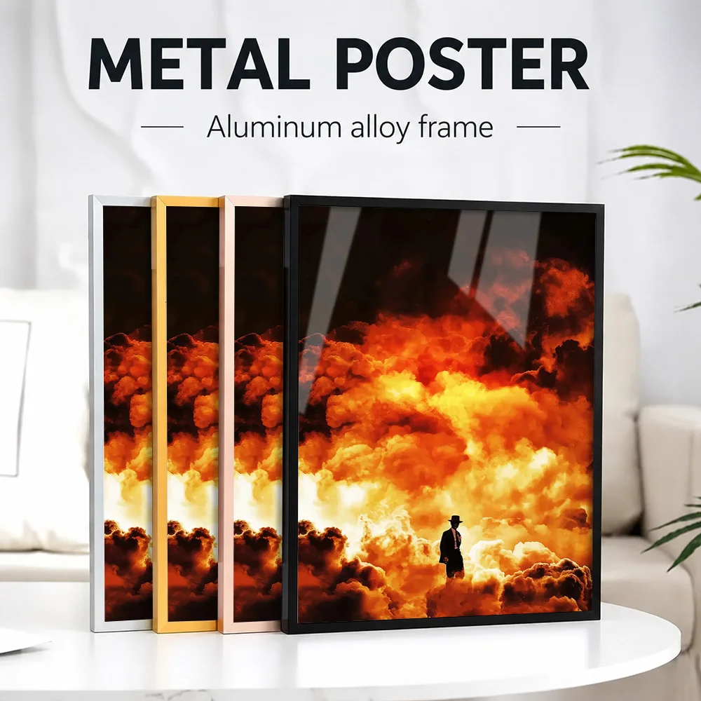 Oppenheimer Framed Aluminum Metal Poster Customized Photo Modern Visual Style Wall Art For Home Theater And Entertainment Room