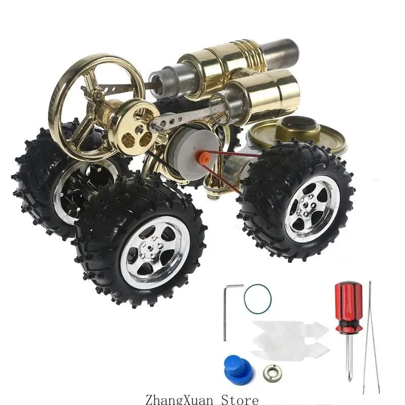 Klassisches Metall-Stirling-Automotor, Motor, Physik, experimentelles Spielzeug, Geschenke, Retro-Metall, Wissenschaft, für 3XUF – Detail 4