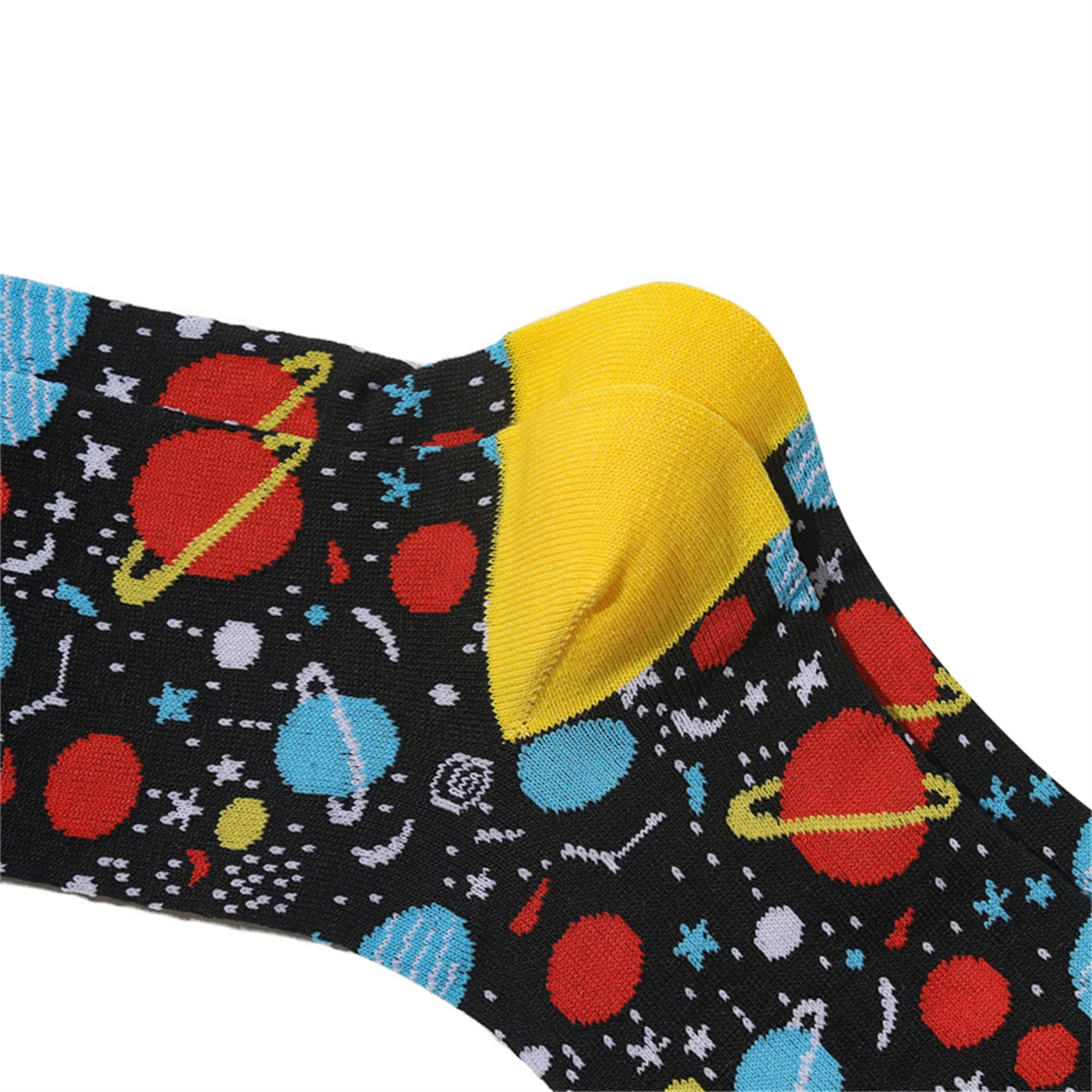 Cartoon Planet Crew Socks Comfortable Fabric Lovely Socks for Thanksgiving New Year Gift