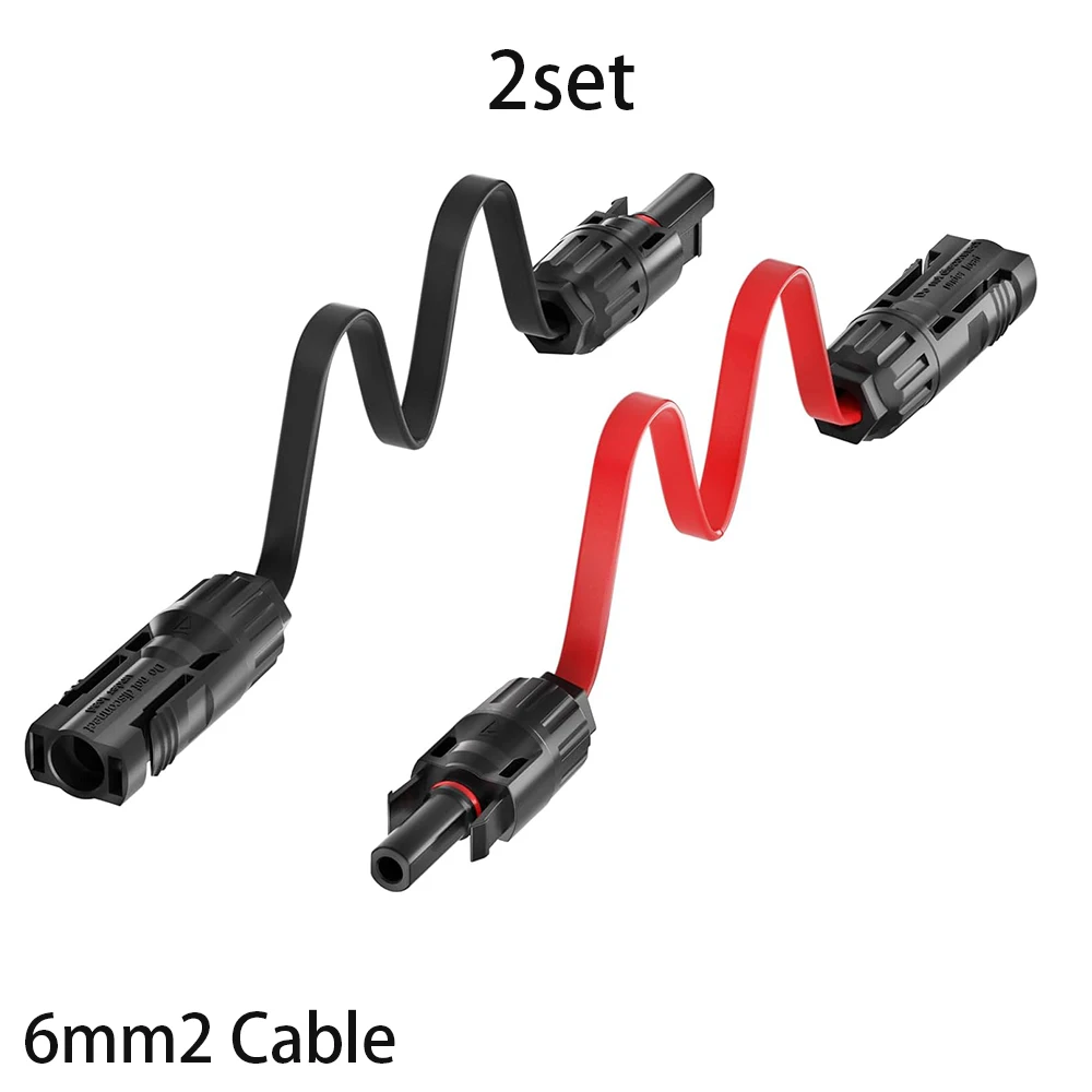 JMUYTOP Flaches Solarpanel-Verlängerungskabel 12/10 AWG 4/6 mm2, wasserdichte Steckverbinder für Wohnmobil, Photovoltaik, Hausbalkon, Durchgangskabel