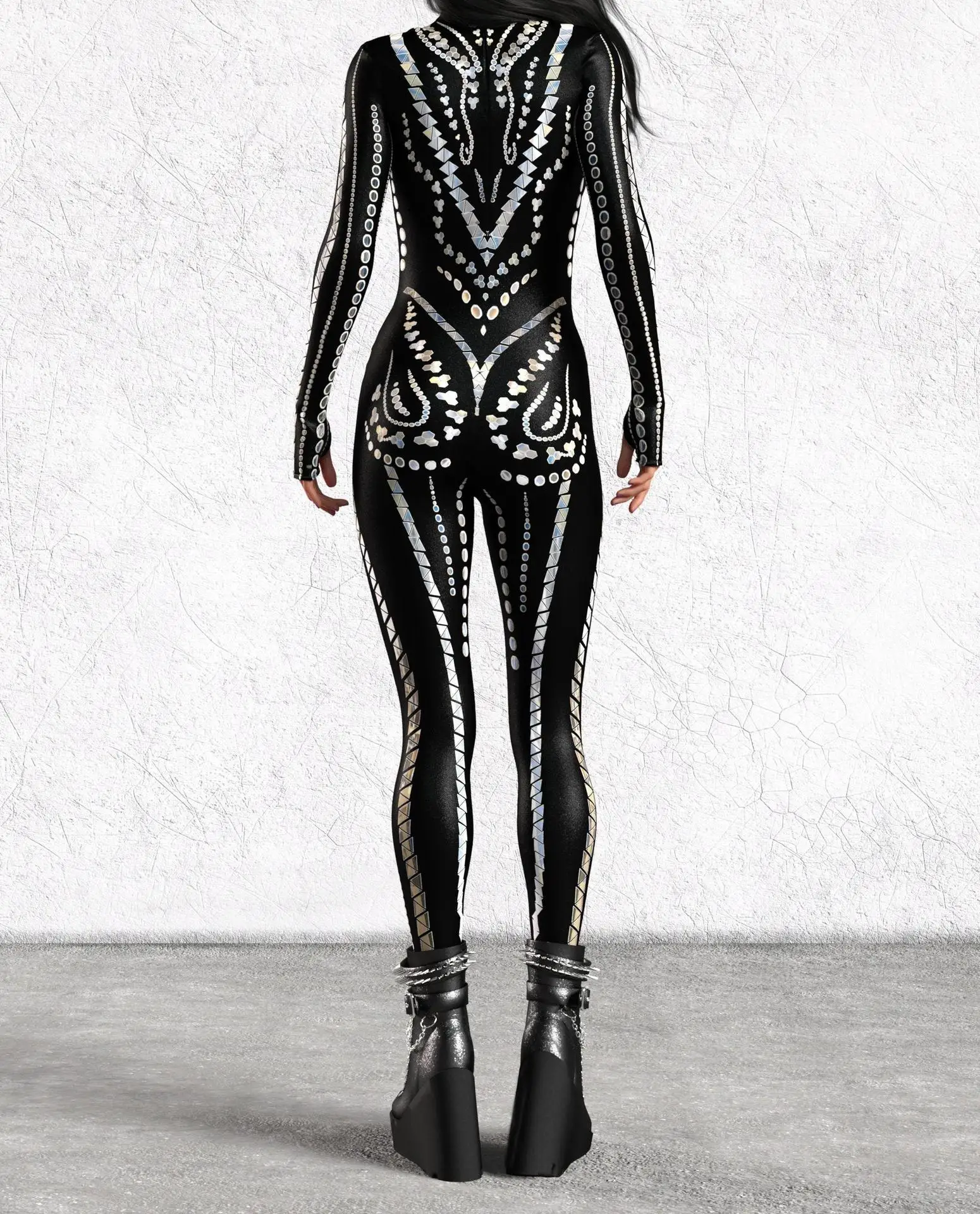 Damen Festtags- und Festival-Aerial-Yoga-Jumpsuit Halloween-Party-Kleidung Karneval Morphsuit Cosplay Einzigartiges Kostüm Bodysuit Zentai – Detail 26