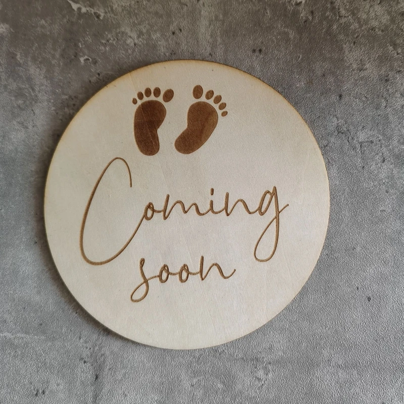 2pcs Wooden Signs Coming Soon for Surprise Daddy Husband Partner Gender Reveal Baby Shower Gifts  Baby Announcement