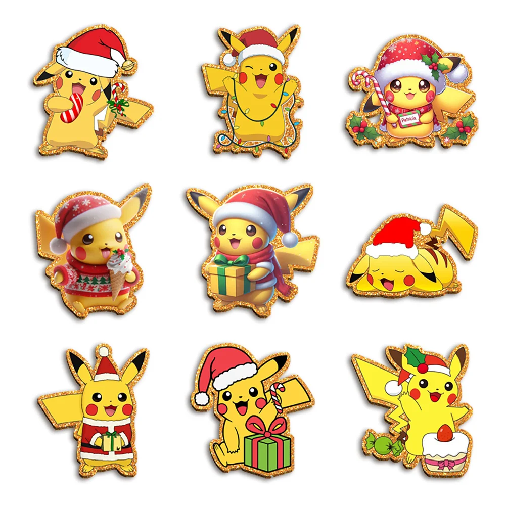 อะคริลิคกลิตเตอร์สีสันสดใสลายการ์ตูนญี่ปุ่นโปเกมอนพิคาชูสุดน่ารักสำหรับตกแต่งป้ายติดผม พวงกุญแจ คลิปหนีบผม