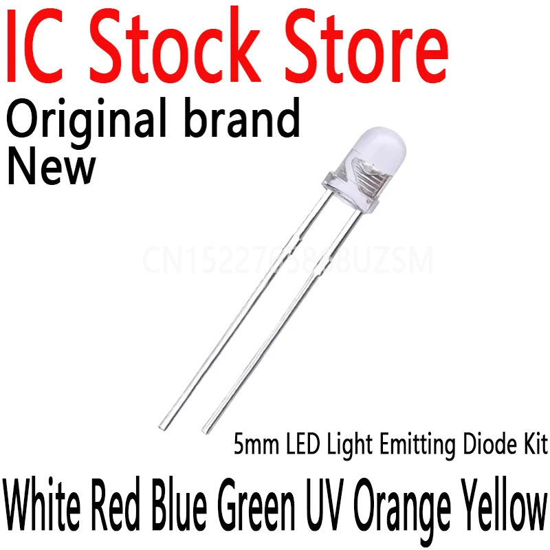 1000PCS Warm white Red Blue Green UV Orange Yellow Pink Color bulb lamp Set 3V PCB Assortment 5MM LED Light Emitting Diode Kit