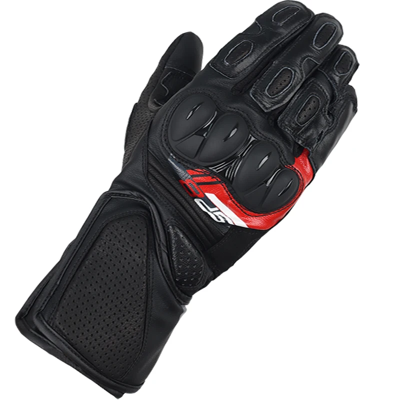 Black Two-X Gp Pro Sp-8 V3 Motorcycle Leather Long Motorbike Racing Touch Screen Gloves view 6