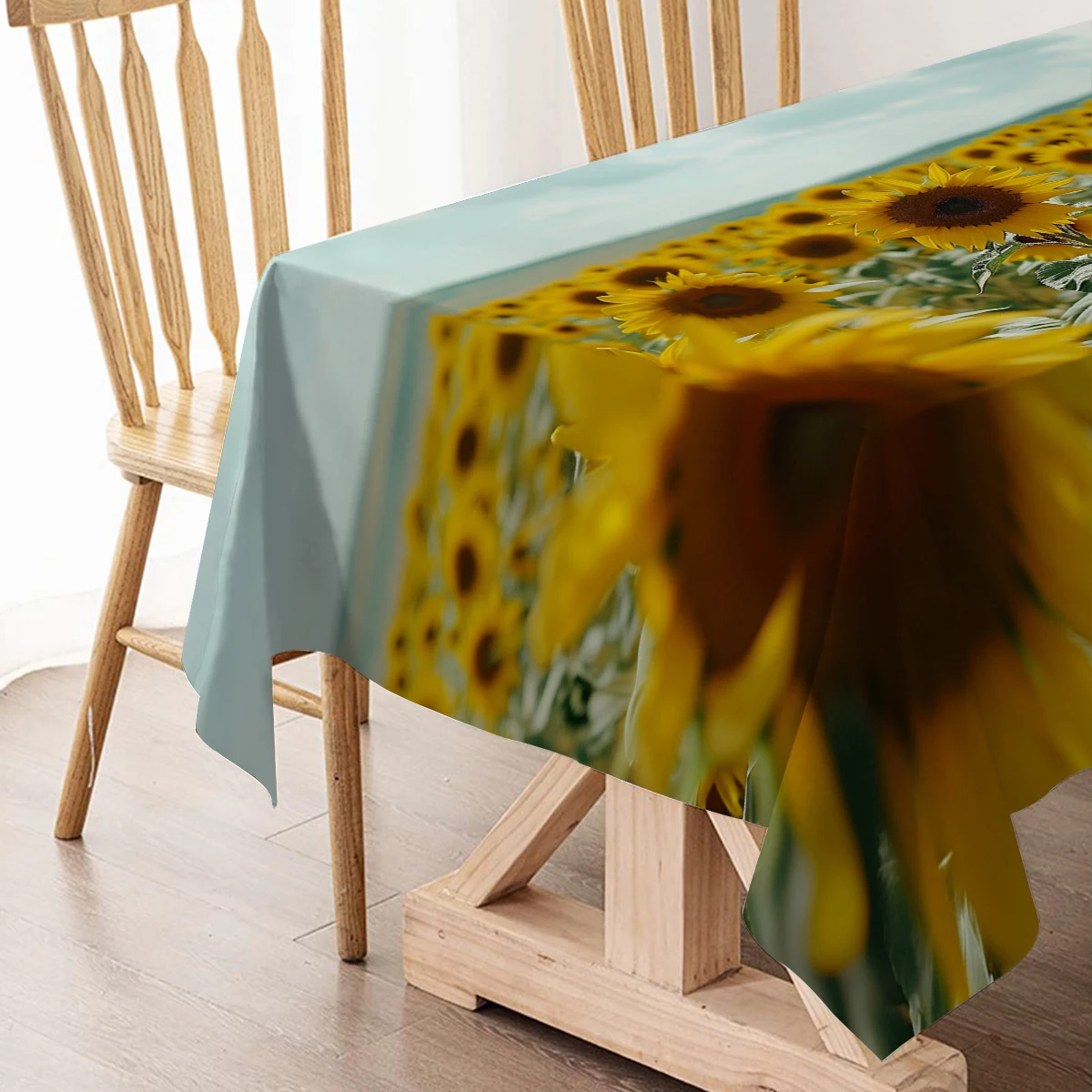 Sunflower Plank Background Table Runner Home Wedding Centerpieces Decoration Party Table Runners Dining Long Cloth