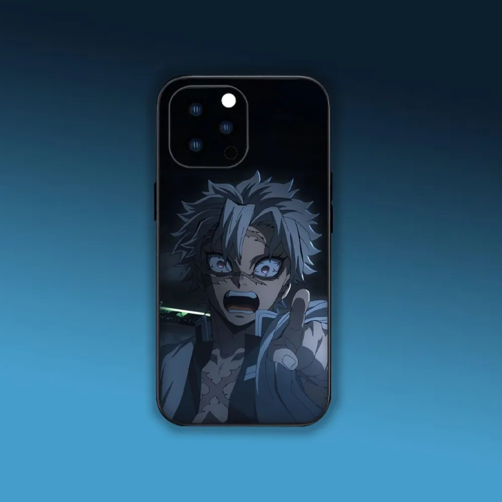 Kimetsu No Yaiba Shinazugawa Sanemi Phone Case For iPhone Mini 11 12 13 Plus Pro Max 14 15 XR XS Black Shell