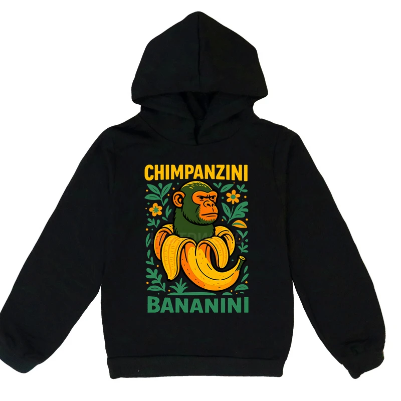 الإيطالية Brainrot الشمبانزي Bananini الاطفال الملابس وتتسابق الإيطالية Brainrot مضحك الميمات كنزة قطيفة مضحك الحيوان البلوز