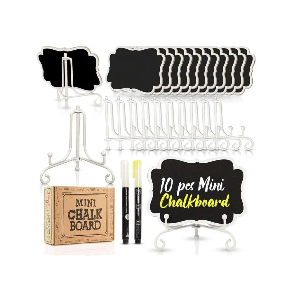 

Mini Chalkboard Signs For Food Labels For Party Buffet, Small Place Cards Or Name Tags With Iron Stand For Chafing Dish, Mimosa