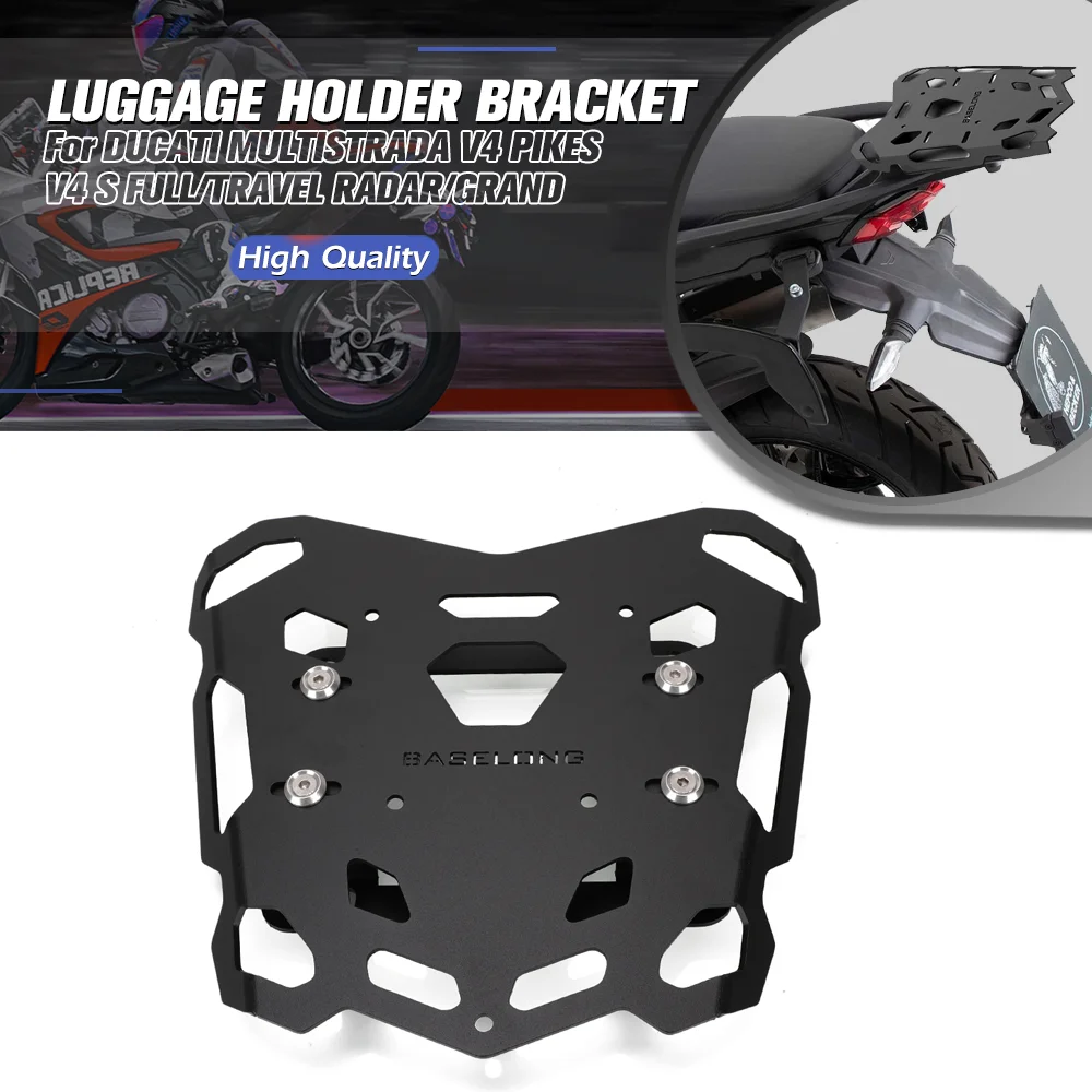 

For DUCATI MULTISTRADA V4 PIKES PEAK/RALLY V4S FULL/TRAVEL RADAR/GRAND TOUR Top Rack Motorcycle Luggage Holder Bracket Rear Rack