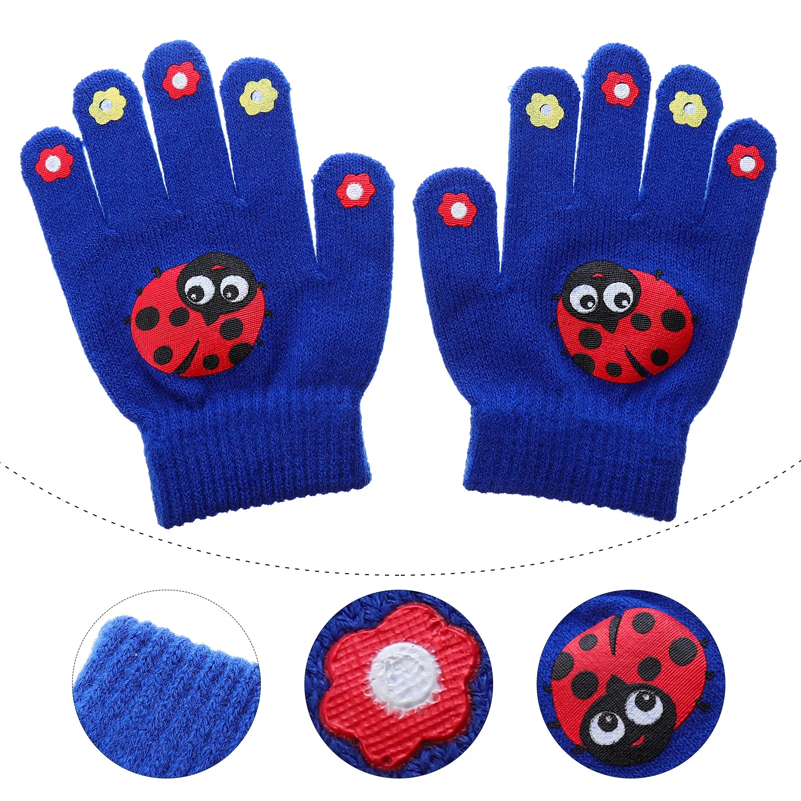

5 пар детских зимних перчаток с милым животным принтом, теплые мягкие вязаные детские варежки для холодных дней, удобные в носке, подарок для мальчиков и девочек