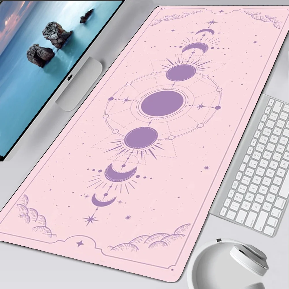 

Pink Space Mouse Pad Kawaii Laptop Carpet Black and White Mousepad Gamer Deskmat Office Keyboard Mouse Mats Gaming Accessories