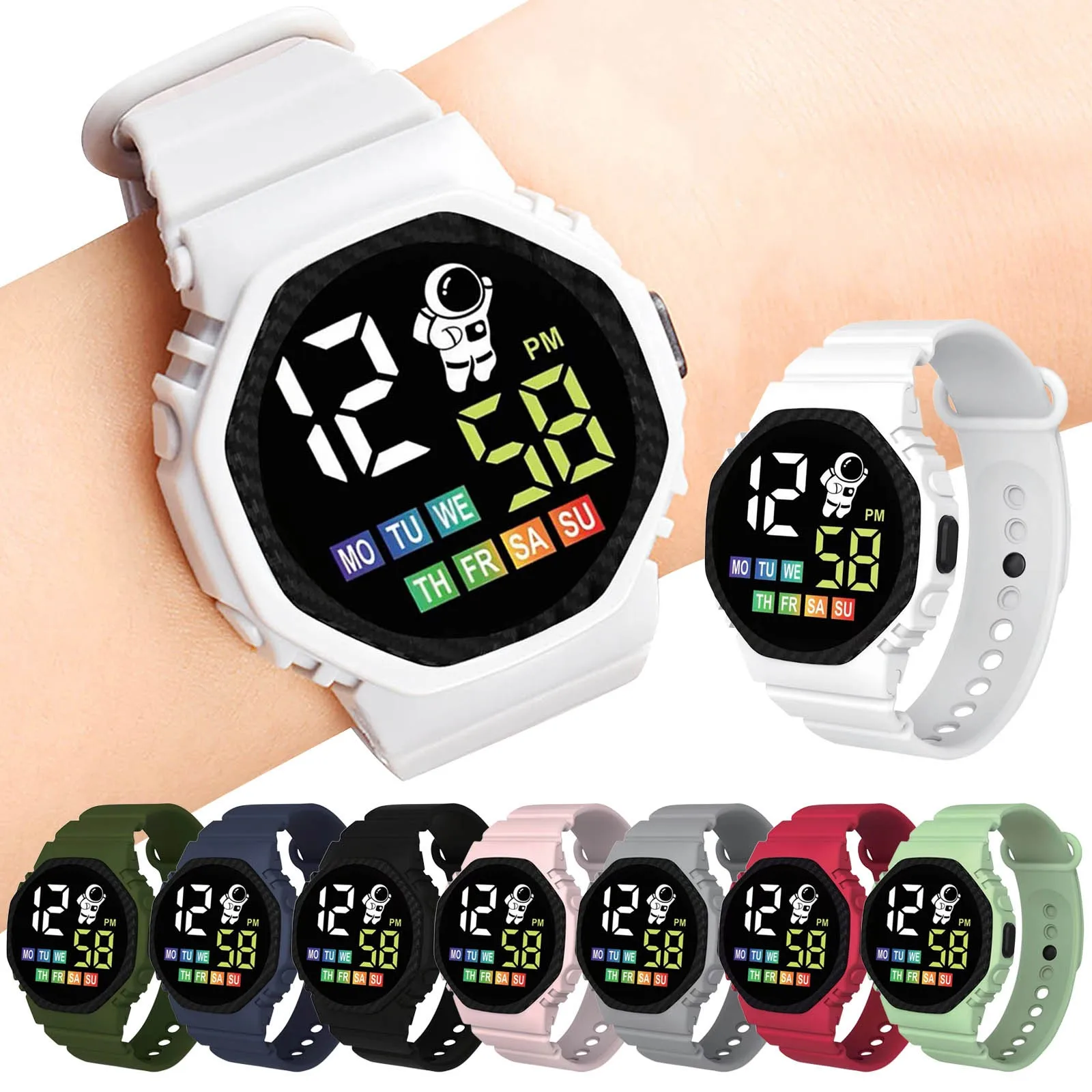 Multi-color Smart Watch For Kids Boy Girl Fashion Sports Bracelet LED Digital Wrist Watches Children\'s Smartwatch Waterproof