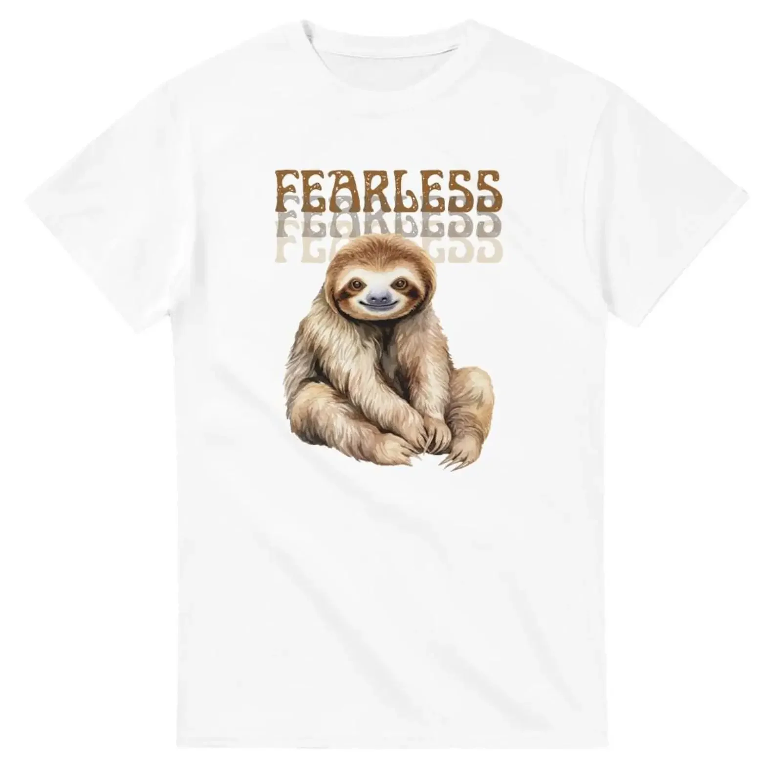 Fearless Sloth T Shirt Heavyweight Crewneck vintage Washed streetwear graphic homme Stretched Comfortable Slightly