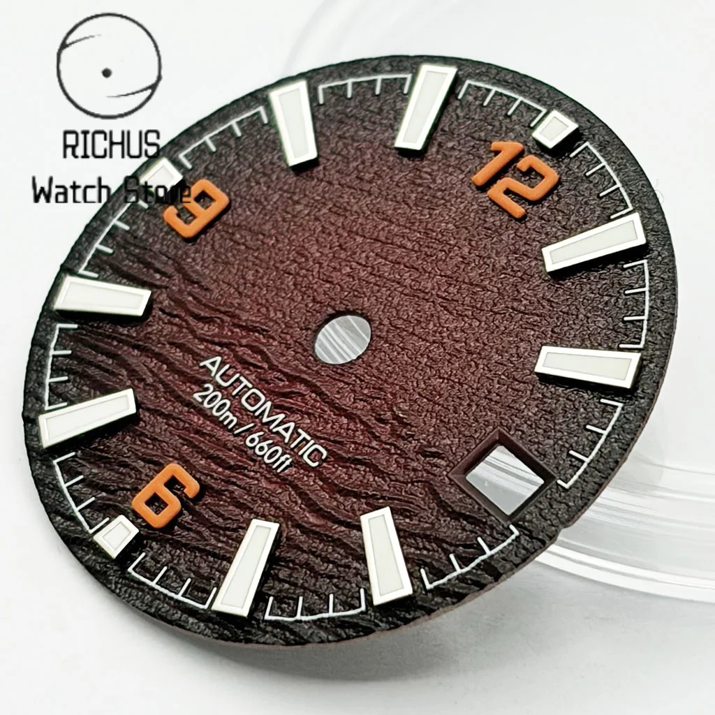 NH35 New High-End 28.5mm Dial Diving Watch With Green Luminous Coating Suitable For NH35 Movement Watch Accessories