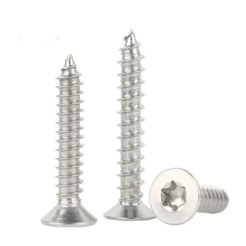 M2 M2.3 M2.6 M3 M4 M5 M6 304 A2 Stainless Steel Six Lobe Torx Flat Countersunk Head Anti Theft Security Self Tapping Wood Screw