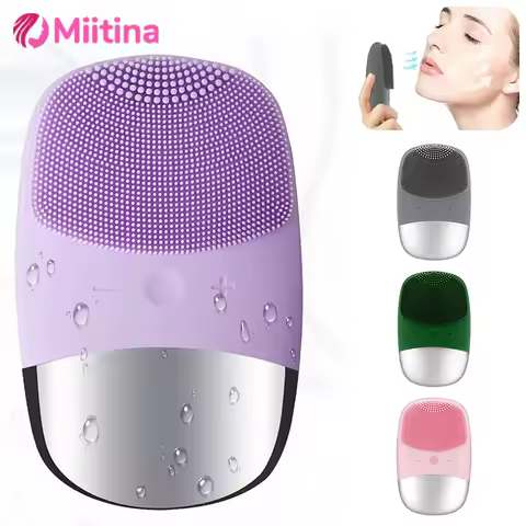 Electric Facial Cleansing Brush IPX7 Waterproof Silicone Face Massager Facial Cleanser Sonic Vibration Cleaner Deep Skin Care