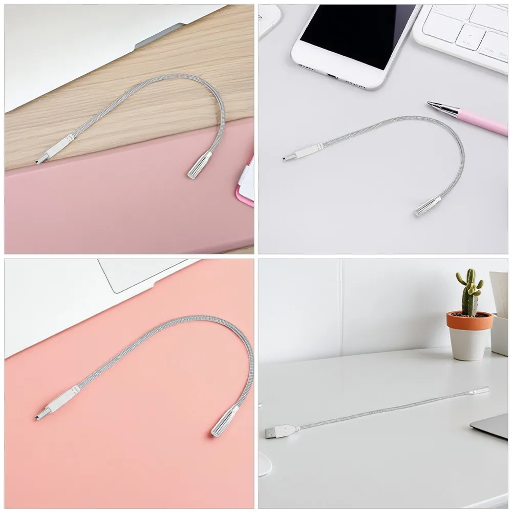 2Pcs USB Keyboard Light LED Flexible Metal Gooseneck Eye Protection Lamp for Laptop Notebook Reading Portable USB Desk Light