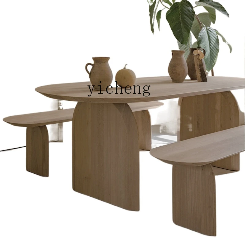 

XJ Dining Table French Style Mid-Ancient Solid Wood Simplicity Table Modern Rectangular Dining Table