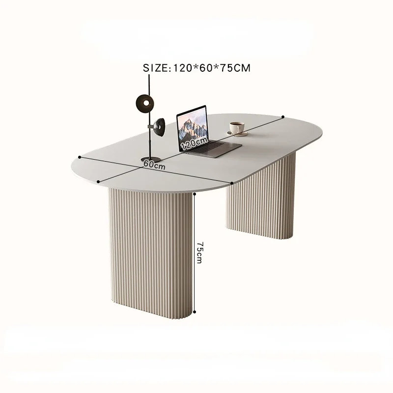 Light luxury rock slab large long desk modern simple cream style writing desk bedroom student household computer desk