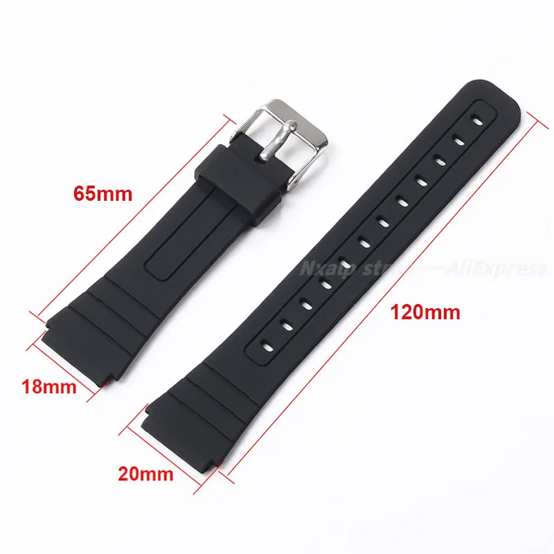 For CASIO F-91W strap 18mm Silicone Watch band for W800H SGW400 F84 F105/108 A158/168 AE1200/1300 Sports Replacement Bracelet