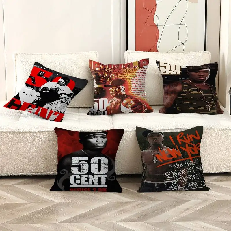 

Cent American Hit Pop Hip Hop Rapper Music Pillow Gift Home Office Decoration Pillow Bedroom Sofa Car Cushion CoverPillow Case