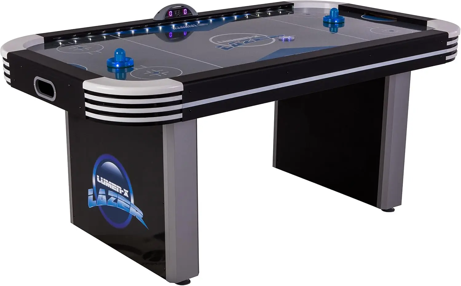 Interactive Air Hockey Table Featuring All-Rail LED Lighting