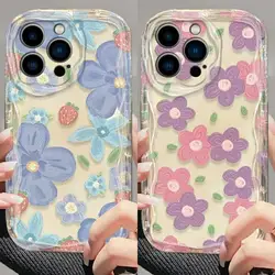Flower Phone Case for Xiaomi Redmi Note 13 Pro 5G 12 4G 8 11 10 9 12 Pro Plus 12S 13C 12C 10C 9C 9A  A1 A2 A3 Soft Wavy Cover
