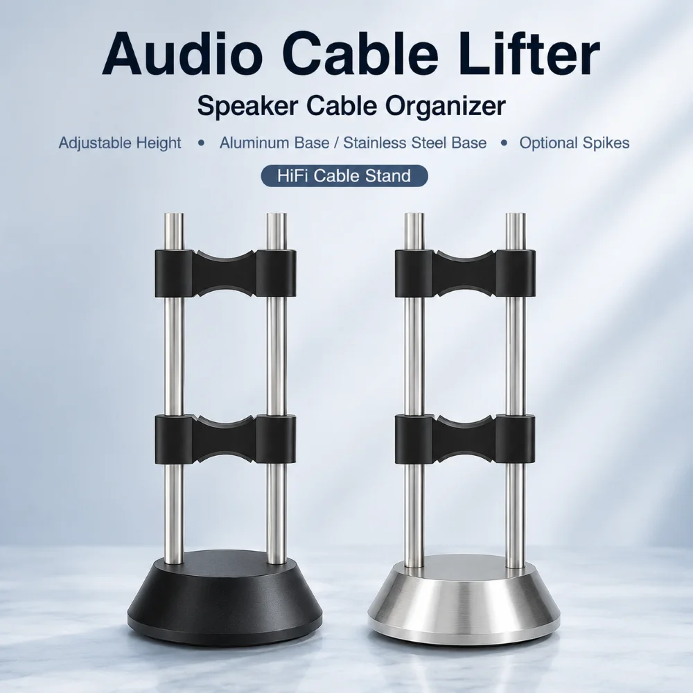15-100cm Audio Cable Stand 304 Stainless Steel Base Wire Support AL Height Adjust  Power Rack Vibration Isolate For Sound System
