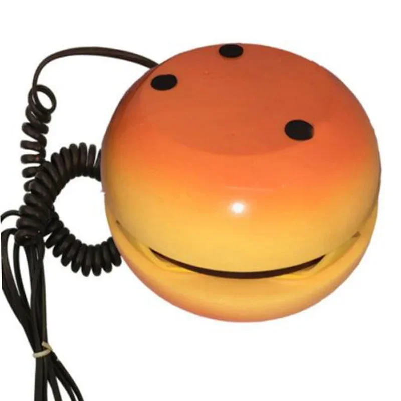 Cool Emulational Hamburger Cheeseburger Burger Design Corded Phone Cord Line Wire Telephone Table Desk Telephone Funny Gadgets