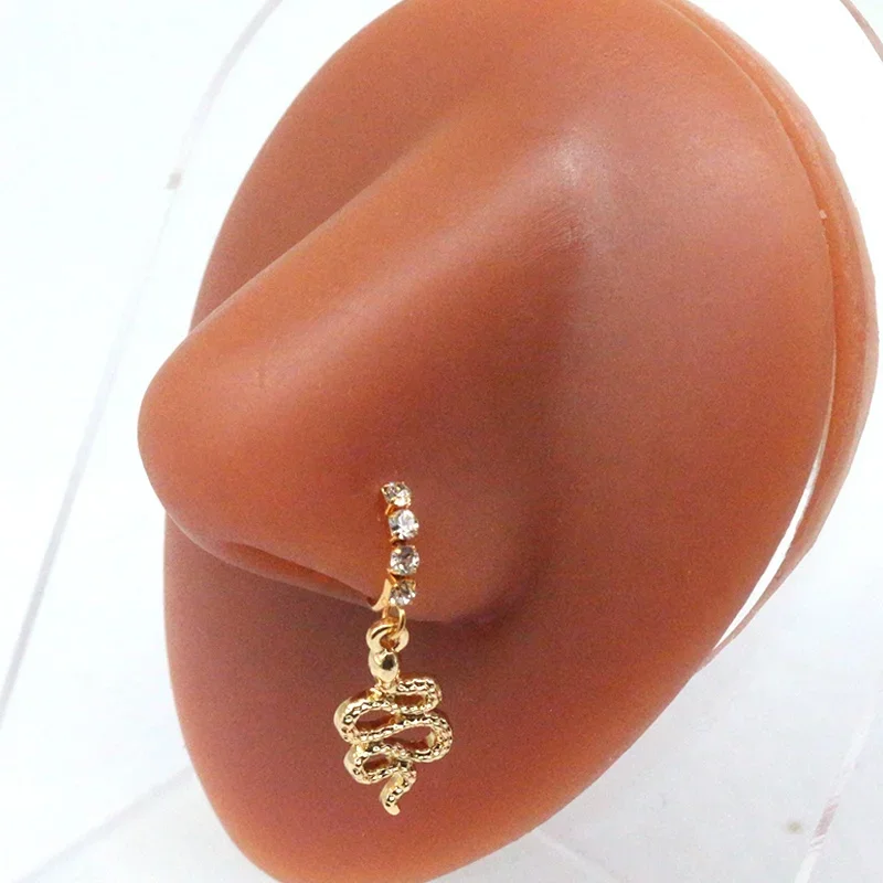 Surgical Steel Nose Rings Snake Cross Sexy Dancing Nose Rings Hoop Ring Body Piercing Jewelry For Women