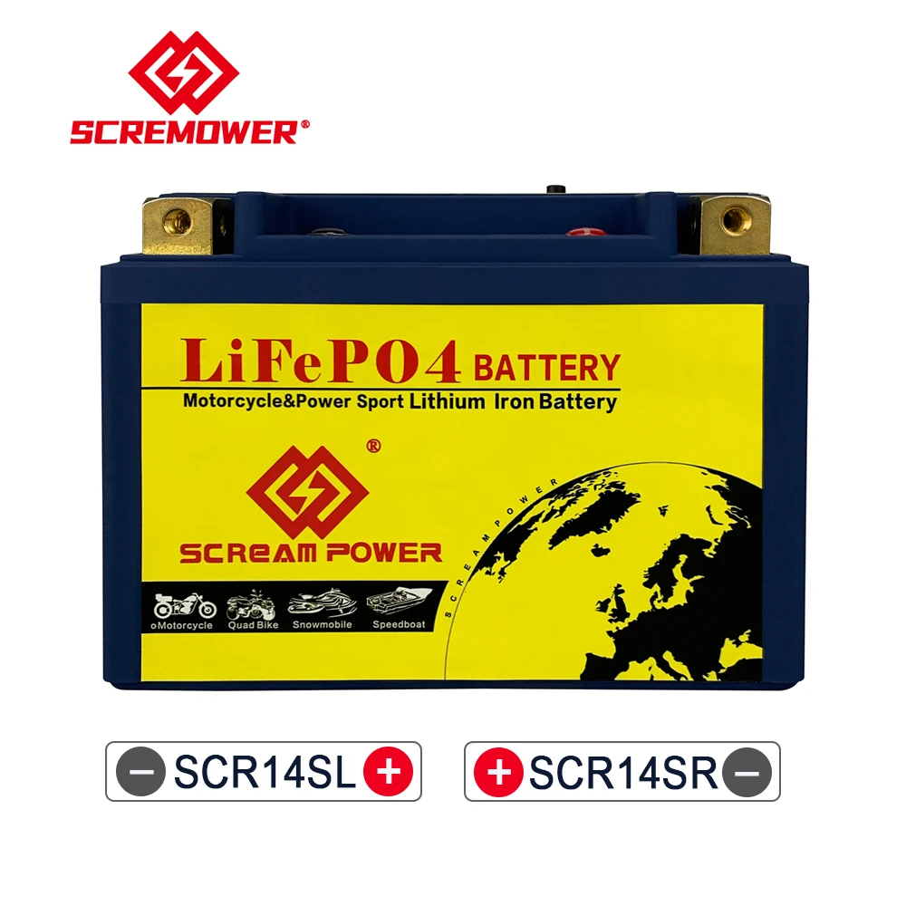 SCR14S 12V 8Ah Motorcycle Starter Battery CCA 480A 12V Lithium iron Phosphate LiFePO4 Battery for Motorboat ATV UTV Scooter