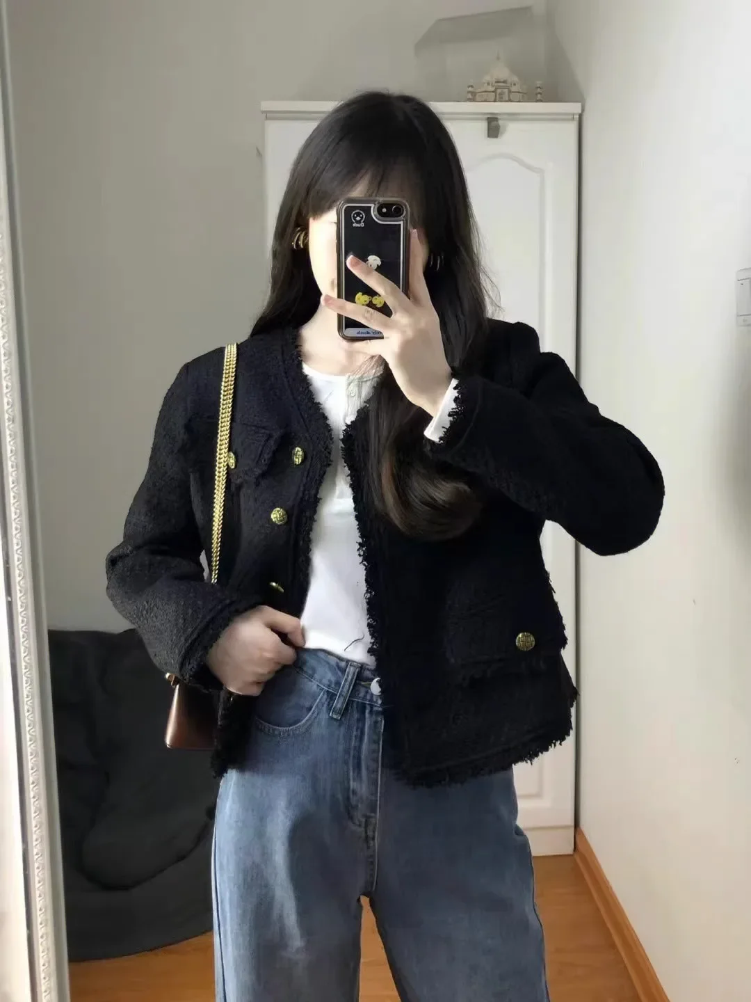 Women O Neck Unique Special Short Tweed Jacket 2023 Spring Autumn New Style Women's Korean Elegant Gentle Famous Lady's Coat