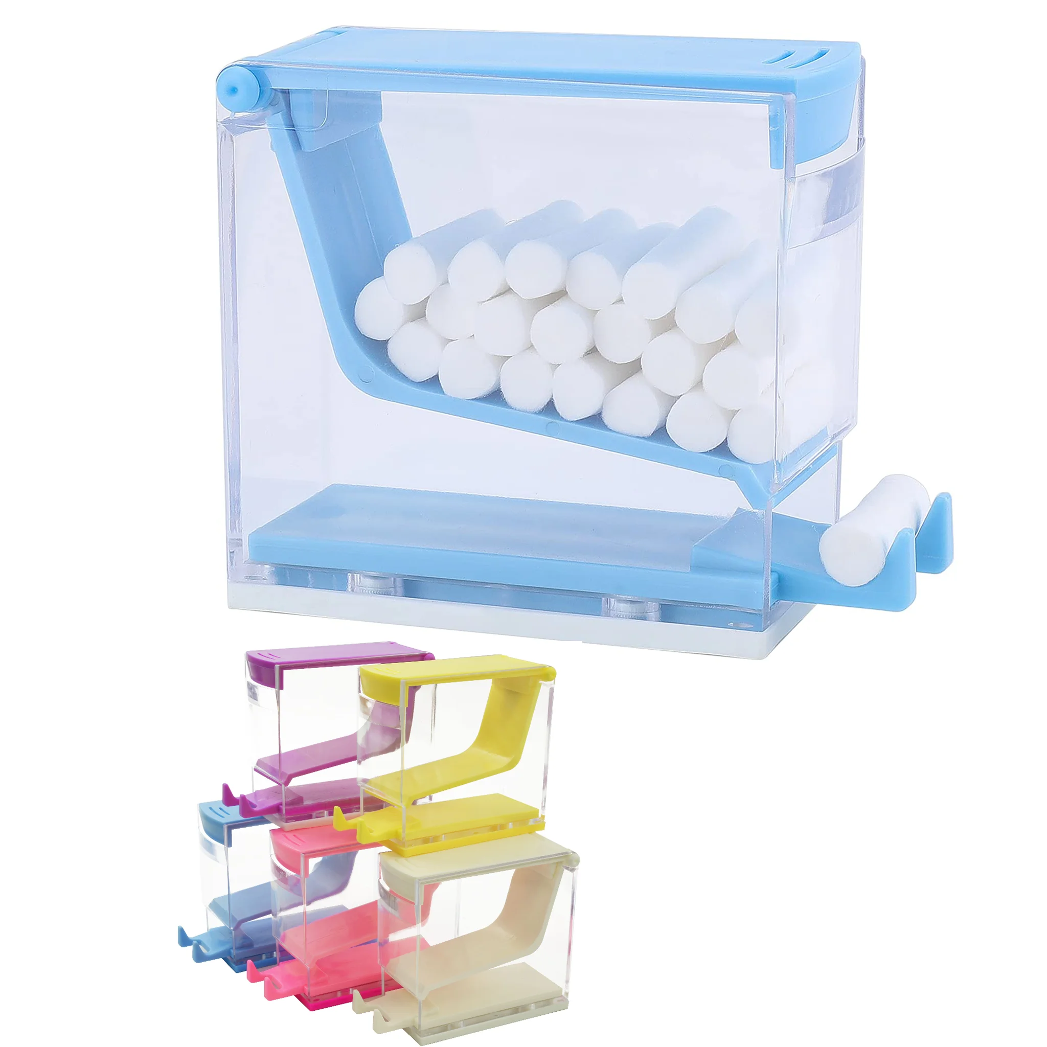 Dental Cotton Roll Dispenser Holder Multi‑Color White Blue Purple Storage Box Dentistry Clinic Laboratory Supplies