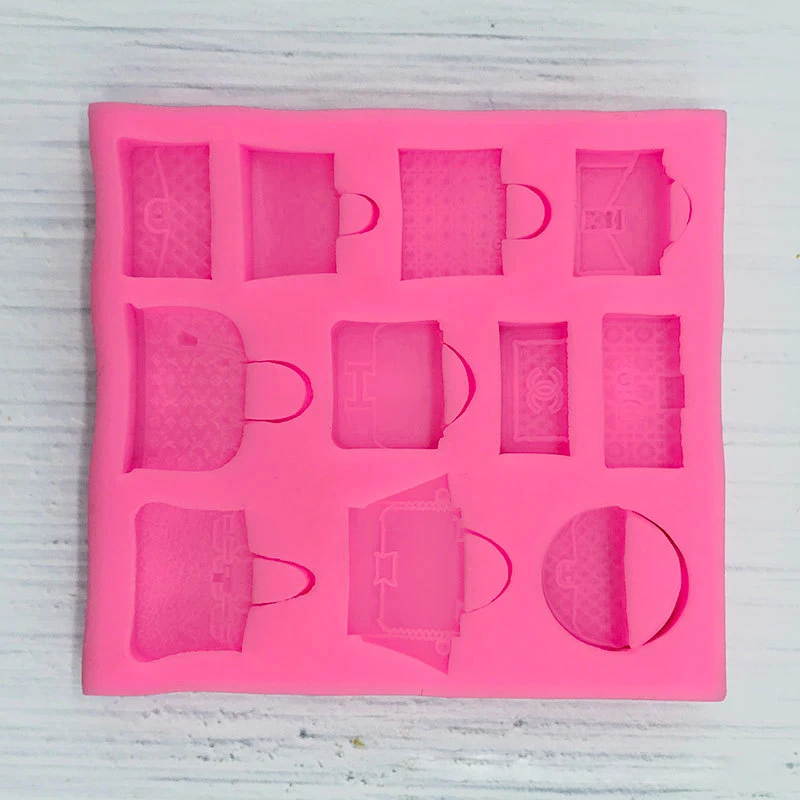 1 piece, handmade various bags, silicone molds, toys, sugar flipping liquid drip molds, hanging accessories, cake molds