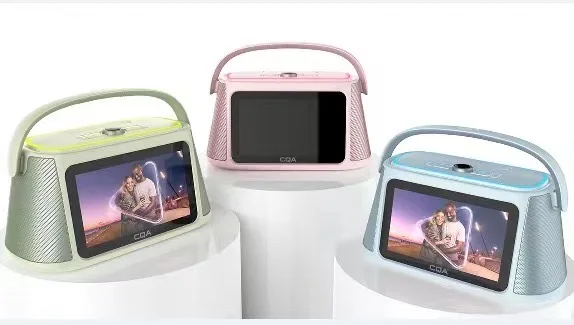CQA 10.1-Inch Audio Karaoke hine Portable Wireless BT Speaker With Built-In Dual 4-Inch Subwoofer Entirely New Design