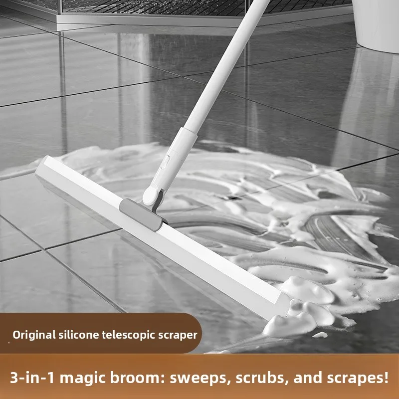 Lazy Combination Silicone Floor Scraper Bathroom Toilet Magic Water Scraper Broom Sweeping Hair Household Tool