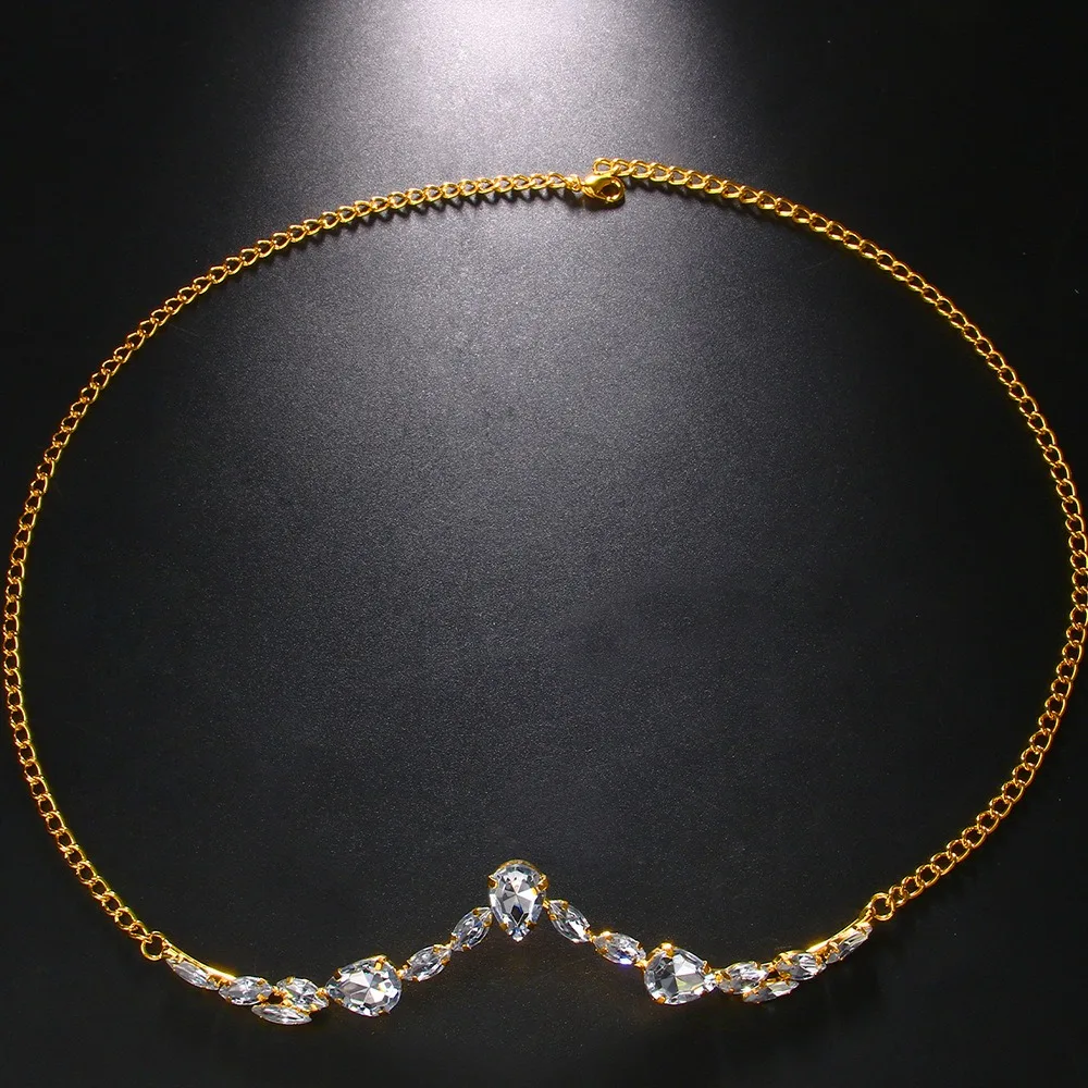 Long Rhinestone Face Chain Shiny Luxury Half Frame Glasses Chain Nose Accessories Water Drop Shape Glitter Mask Decoration Women