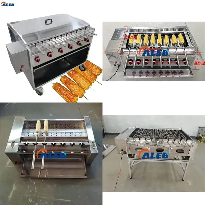 SFW Certificate Mobile Corn Roasters for Sale Gas-Fired Roller Type Corn Roasting Machine