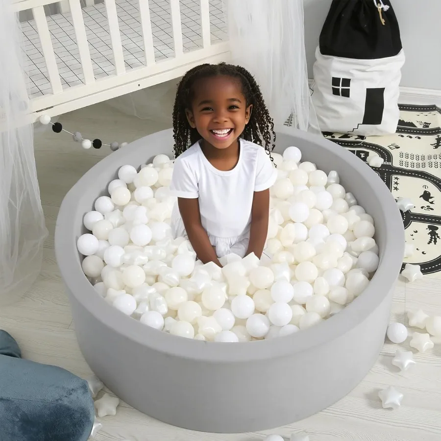 كرات حفرة كروية للأطفال الصغار ملحقات حفرة كروية بلاستيكية مقاومة للسحق ومتينة على شكل ممتع ألعاب حمام الطفل 100 قطعة