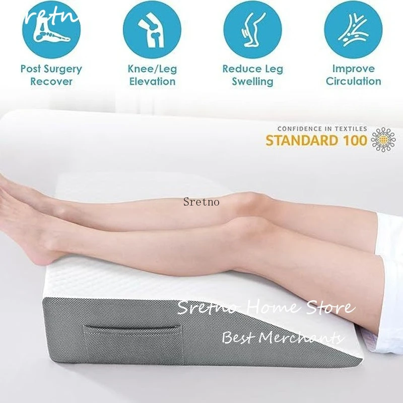 SRETNO Wedge Leg Lift Pillow with Lumbar Support - Multi-Functional Leg Elevation Cushion Suitable for Back/Leg Varicose Cushion