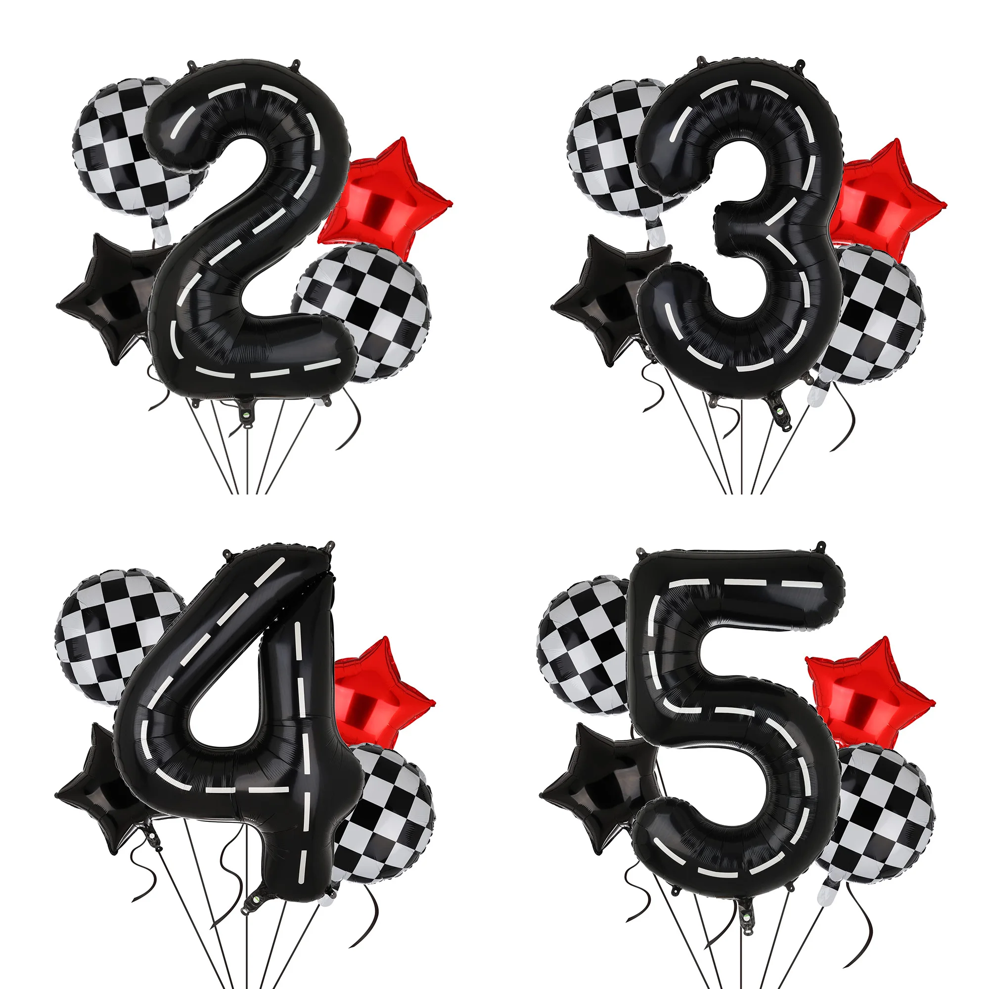 Race Car Birthday Balloons 40 Inch Racetrack Number Balloon Boys 2nd 3rd 4th 5st Birthday Race Car Theme Party Decor Supplies