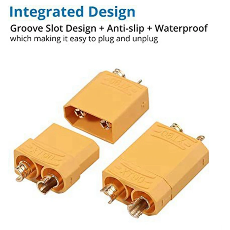 Xt90 Connector 5 Pairs Male Female Connector For High-Amp For RC Lipo Battery Gold Plated Banana Plug