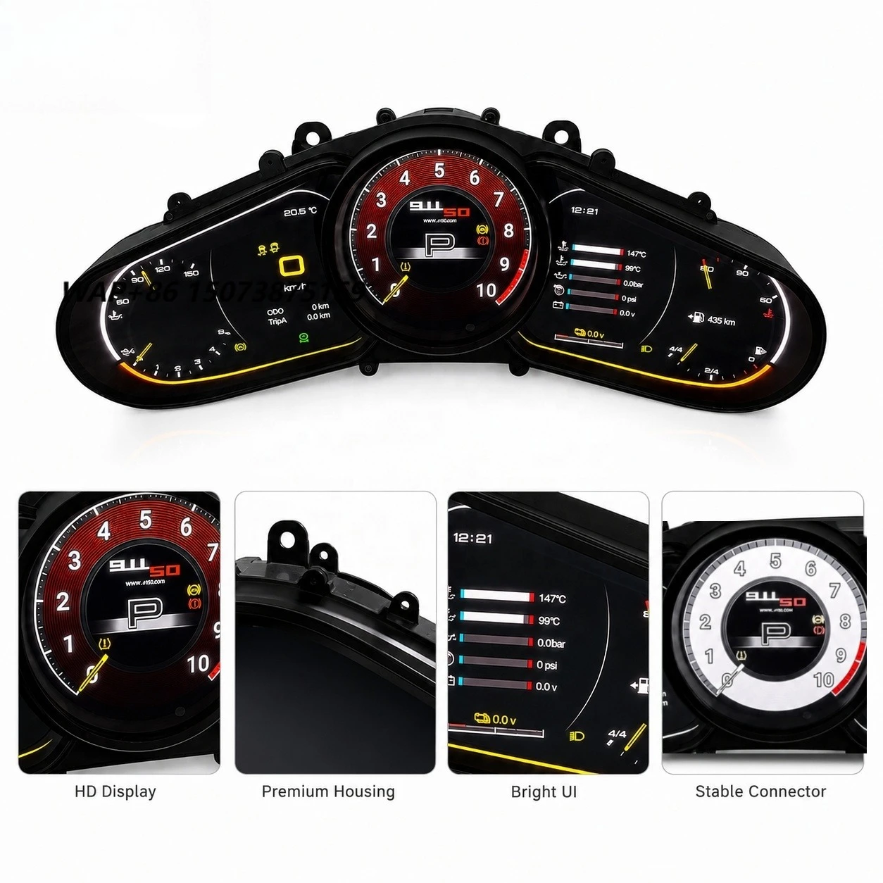 Suitable for 991 2010-2016 New Car LCD Digital Instrument Panel, Cockpit LCD Speedometer