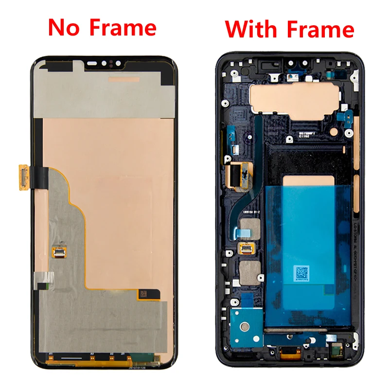 Tela de toque LCD para lg v50, 100% testado, montagem digitalizador, peça de reposição com moldura, peça de reparo