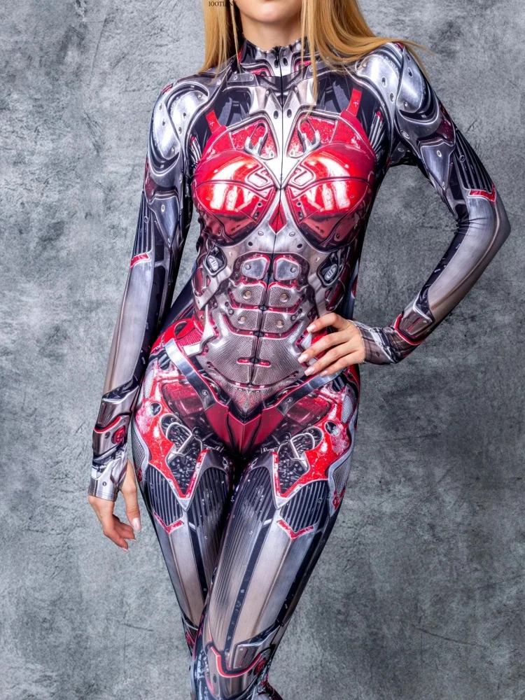 IOOTIANY Paar Sexy Rüstungskrieger-Bodysuit Halloween Karneval Party Bühnenauftritt Rollenspiel-Kostüm Zentai-Set – Detail 6