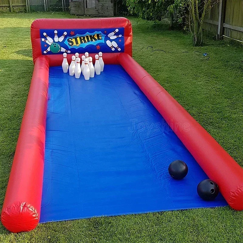 

Hot sales Inflatable Human Bowling Pins Balloon Lanes Cheap Outdoor Inflatable Sport Bubble Bowling Ball Alley Set Game
