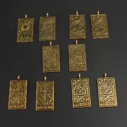 10pcs Mixed Silver Plated/Gold Plated Witch Divination Tarot Card Moon Sun World  Pendant DIY Charms Jewelry Crafts Making M2215