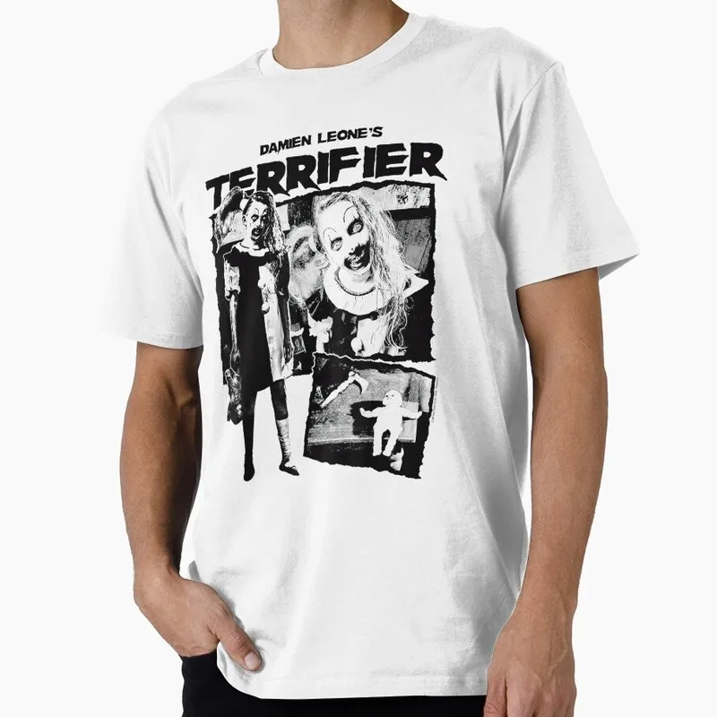 Retro Horror Movie Terrifier Art The Clown Killer Scary Halloween Gift T Shirt 0802 Short Sleeve Graphic clothes All size tops
