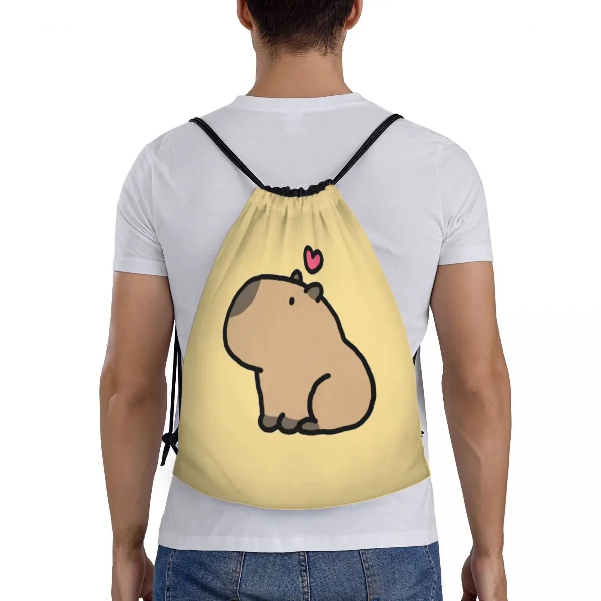 Capibara Trekkoord Rugzak Gym Sport Sackpack Cartoon Dieren String Bags Voor Het Sporten